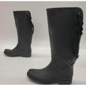Coach Tristee Back Lace-Up Rain Boots Black‎ 10